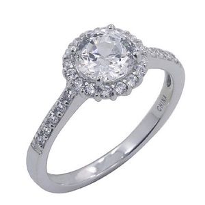 Diamonique Halo Ring